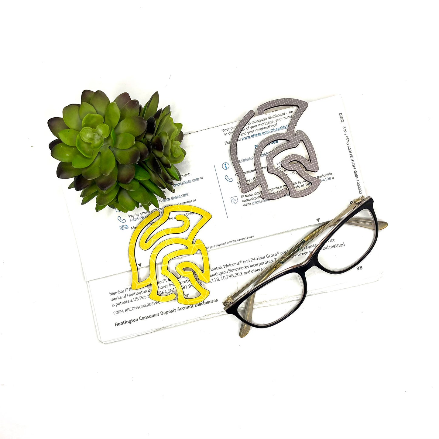 Trojan Helmet Shaped Bookmark with Card Backer - Paperclip - Snack Bag Closure - Glowforge