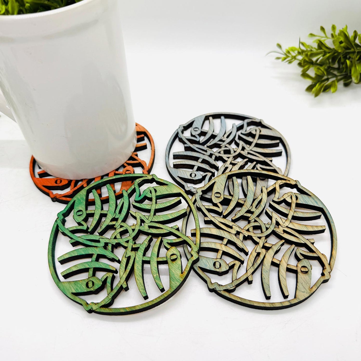 Tropical Fish Table Protector Coasters (Set of 4) - Glowforge