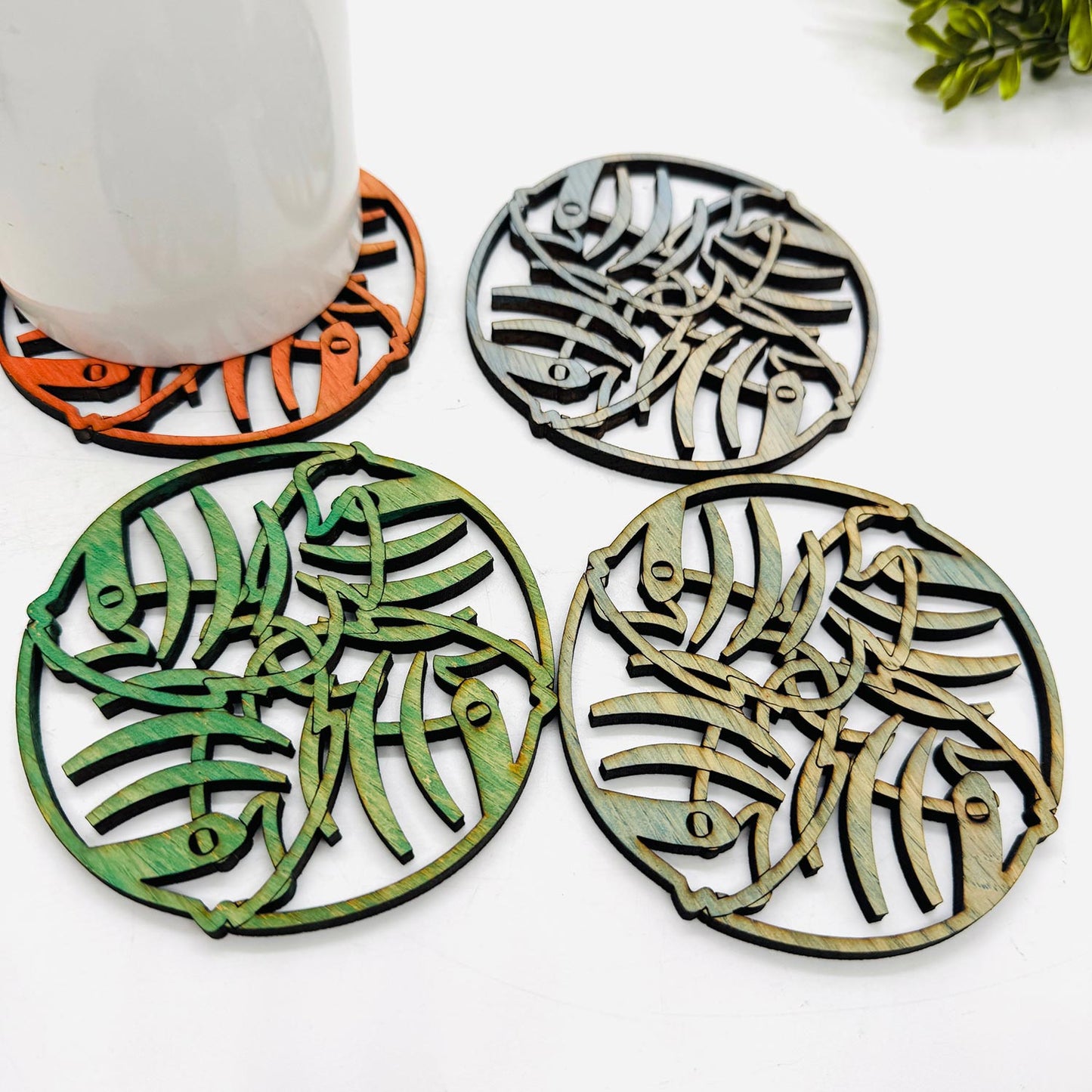 Tropical Fish Table Protector Coasters (Set of 4) - Glowforge