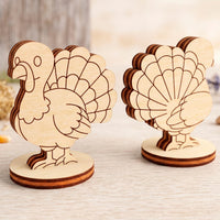 Turkey Toy - Wooden Farm Animal Figure for Play, Learning & Painting - Glowforge