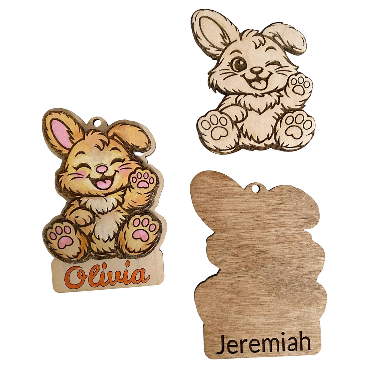 Two‑Layer Personalized Bunny Easter Basket Tag (Set of 2) - Glowforge