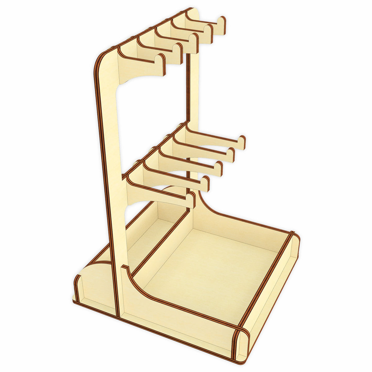 Keychain Stack Two-tiered Keychain Stand with Open Box on the Base – Glowforge Shop
