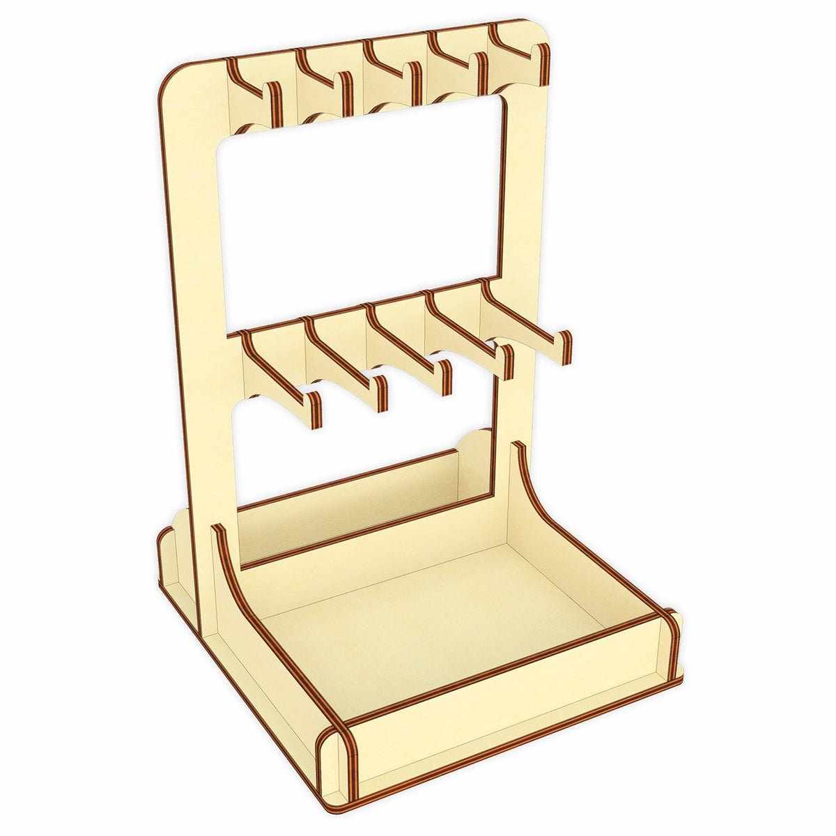 Two-tiered Keychain Stand with Open Box on the Base – Glowforge Shop
