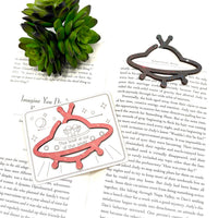 UFO Shaped Bookmark with Card Backer - Paperclip - Snack Bag Closure  - Glowforge