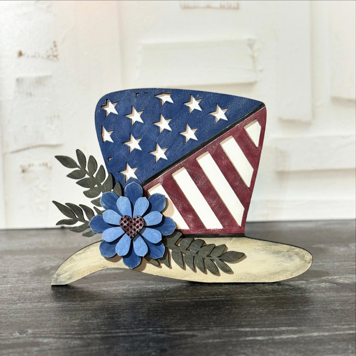 Uncle Sam Patriotic Hat Shelf Sitter - Glowforge