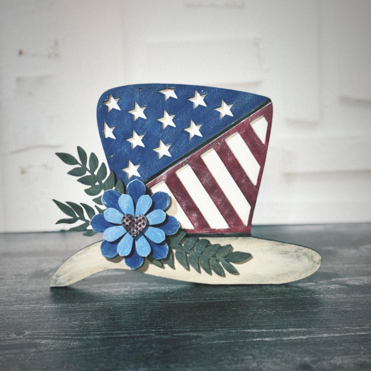 Uncle Sam Patriotic Hat Shelf Sitter - Glowforge