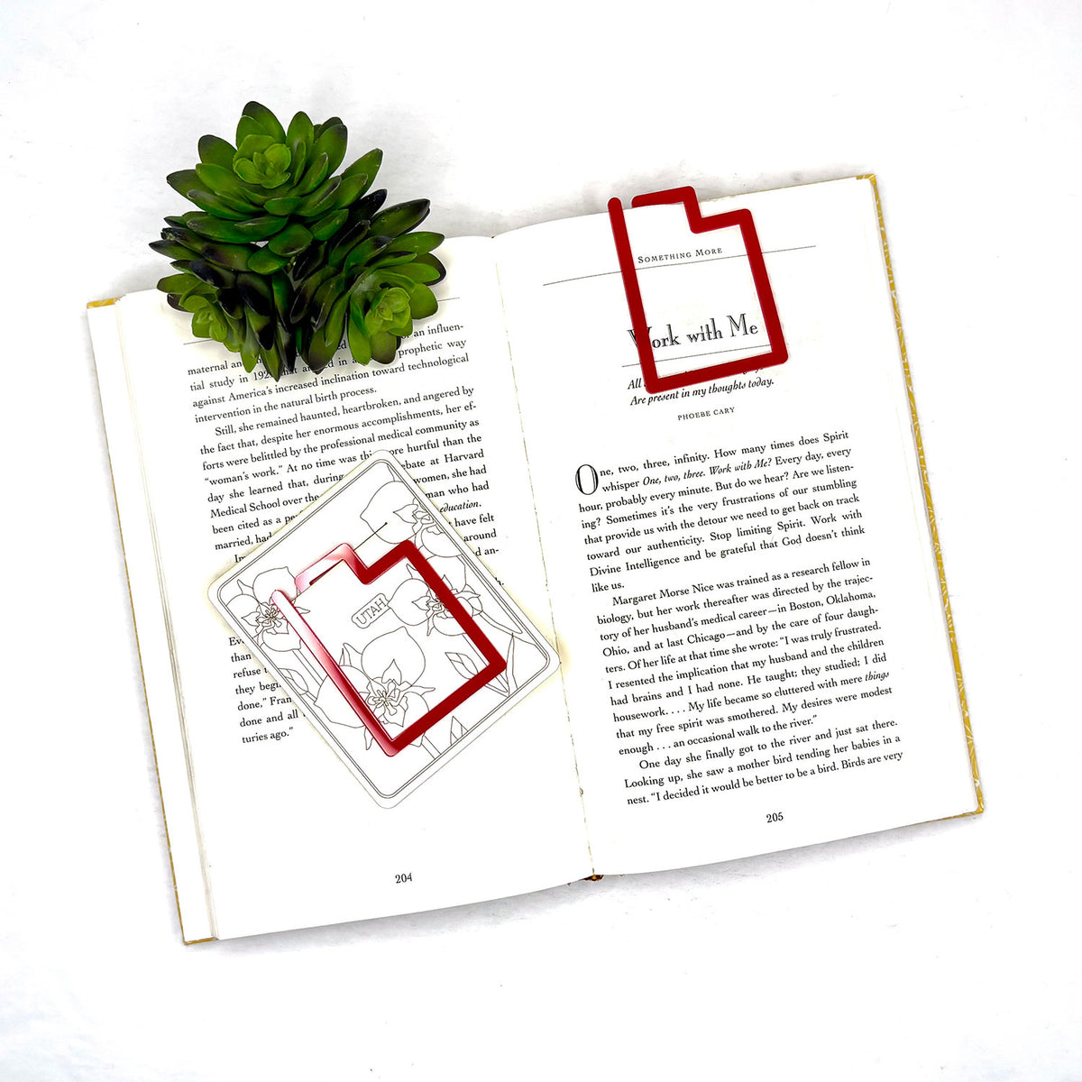 Utah Shaped Bookmark with Card Backer - Paperclip - Snack Bag Closure - Glowforge