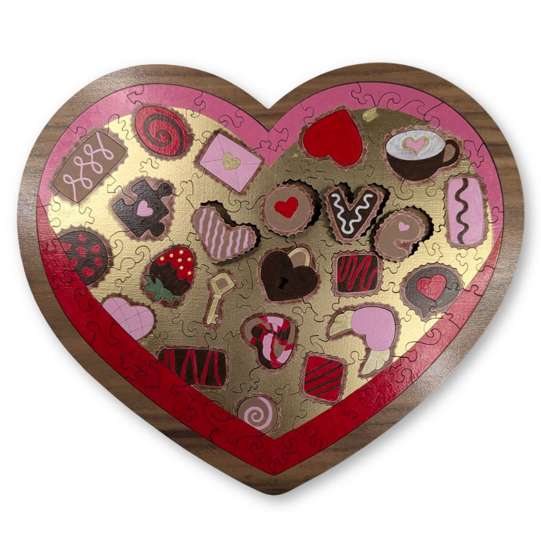 Valentine's Chocolate Box Jigsaw Puzzle with Customizable Tray - Glowforge