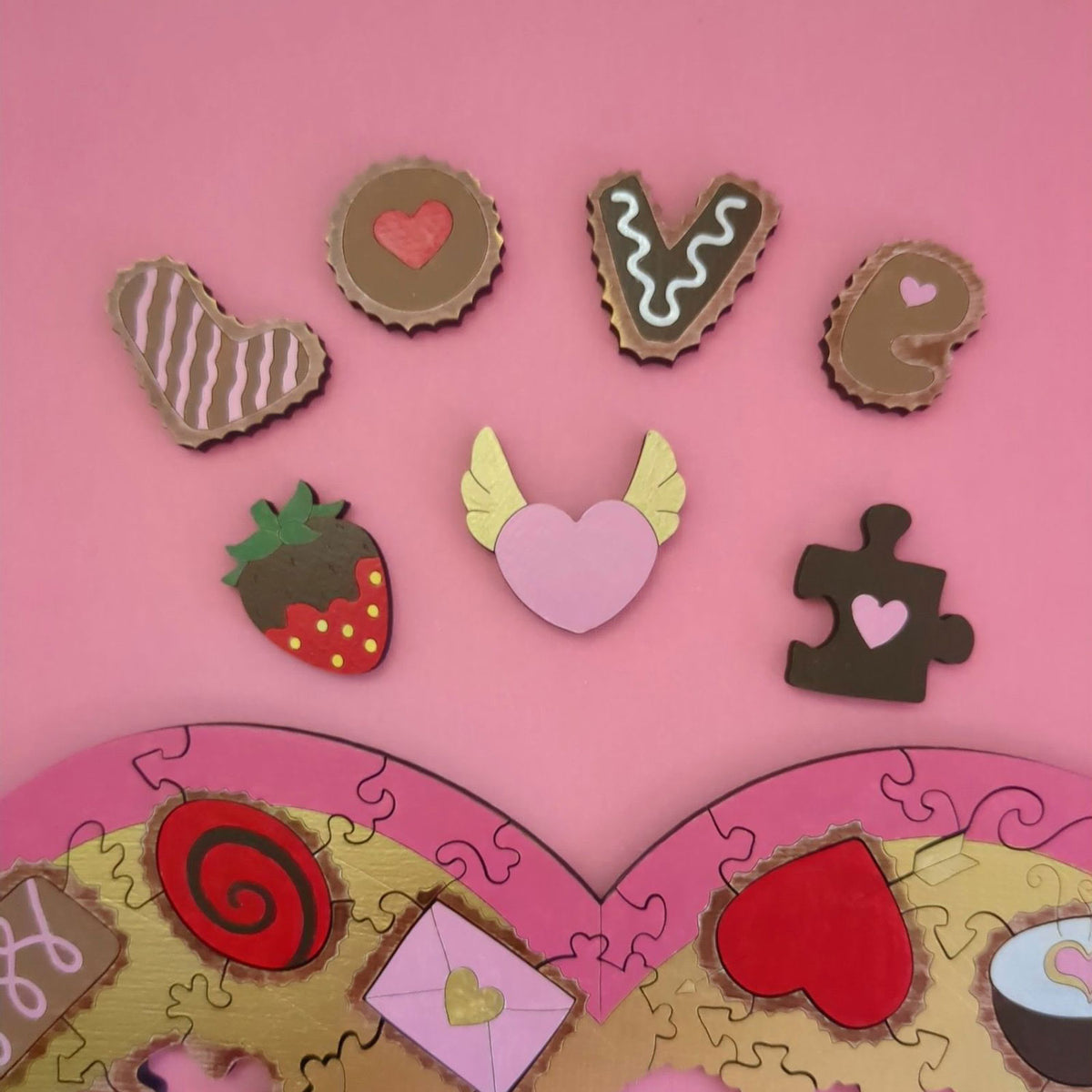 Valentine's Chocolate Box Jigsaw Puzzle with Customizable Tray - Glowforge