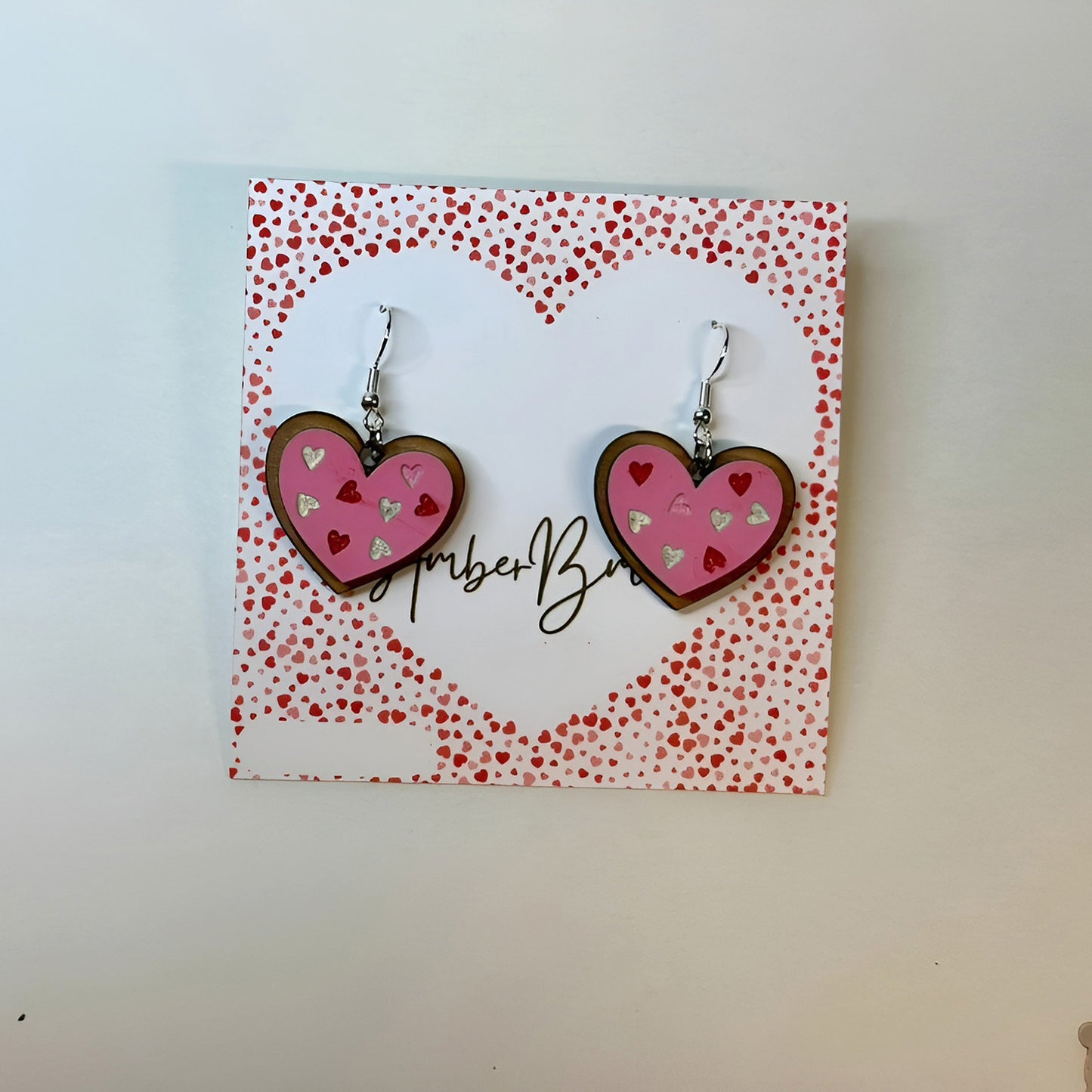 Valentine's Day Heart Sprinkle Cookie Earrings - Glowforge