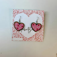 Valentine's Day Heart Sprinkle Cookie Earrings - Glowforge