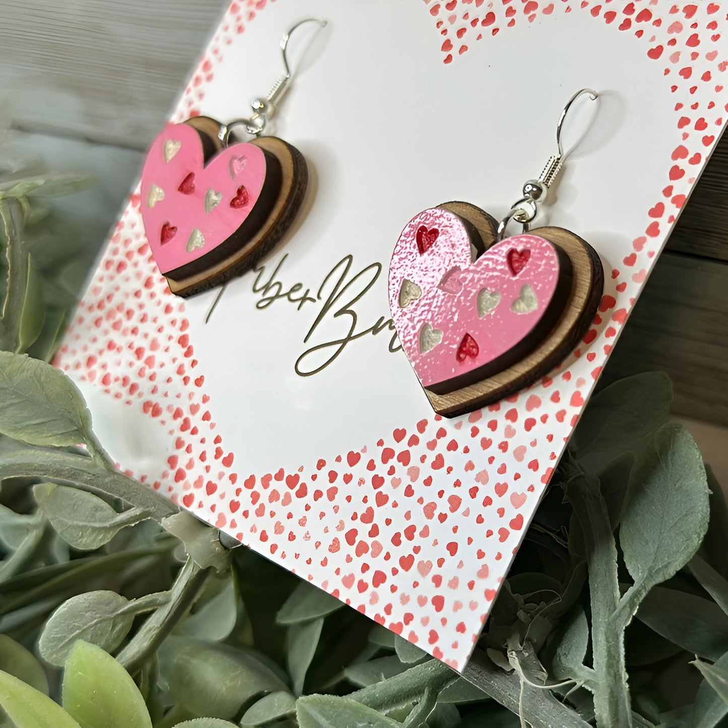 Valentine's Day Heart Sprinkle Cookie Earrings - Glowforge