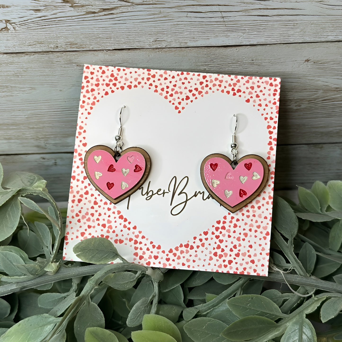 Valentine's Day Heart Sprinkle Cookie Earrings - Glowforge