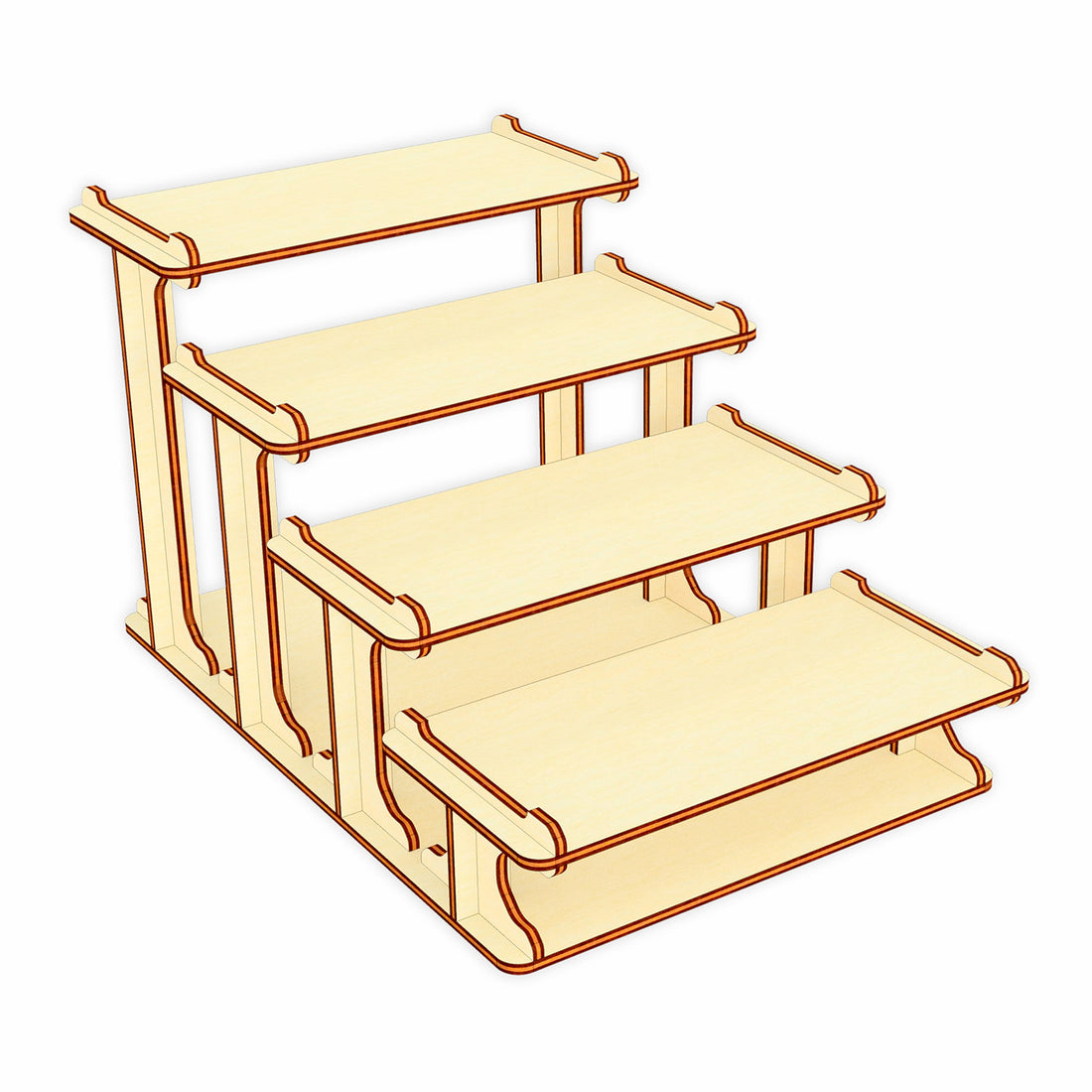 Versatile Four Tiered Display Stand on the Base with Simple Assembly ...