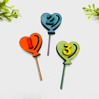 Versatile Layered Heart Number Balloon Cake Toppers (0–9) - Glowforge