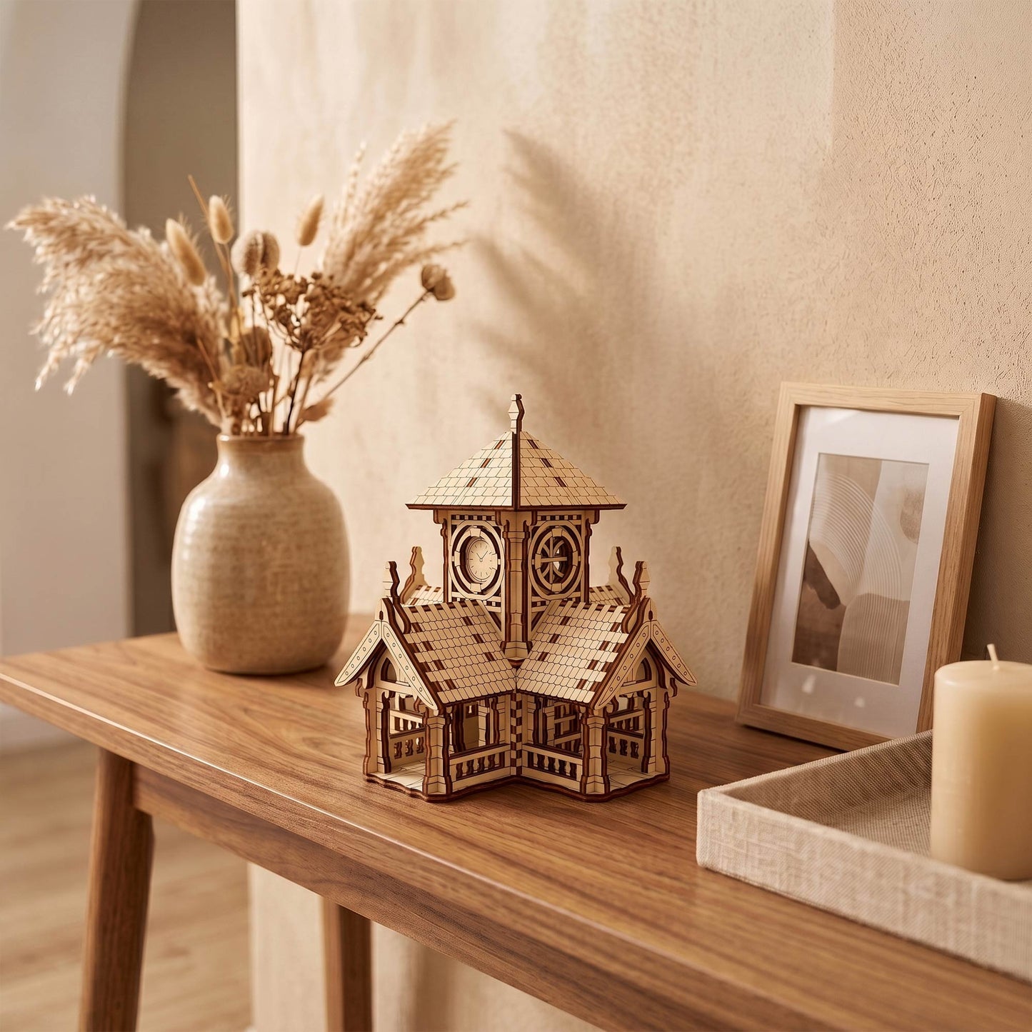 Victorian Train Station Miniature - Vintage Railway Building Model - Glowforge