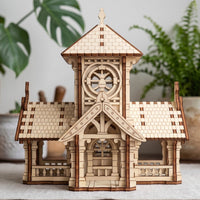 Victorian Train Station Miniature - Vintage Railway Building Model - Glowforge
