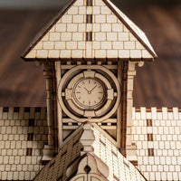 Victorian Train Station Miniature - Vintage Railway Building Model - Glowforge