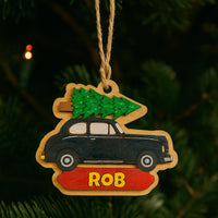 Vintage Car Christmas Tree – Personalized Layered Ornament - Glowforge