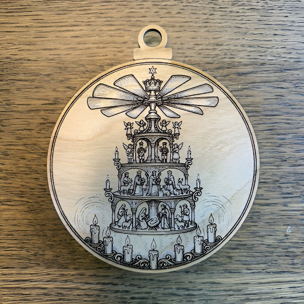Vintage Christmas Pyramid Ornament - Glowforge