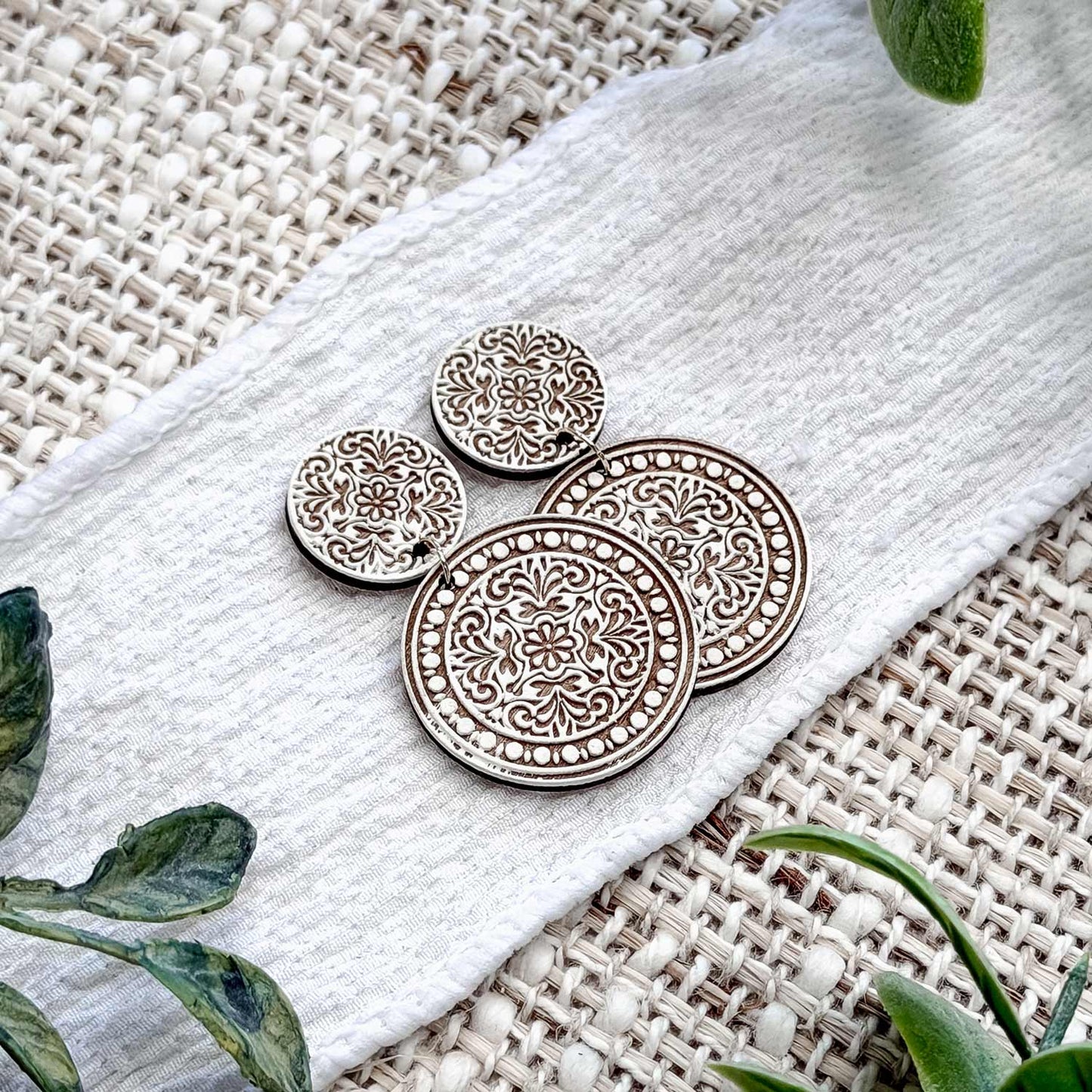 Vintage Medallion Drop Earrings - Glowforge
