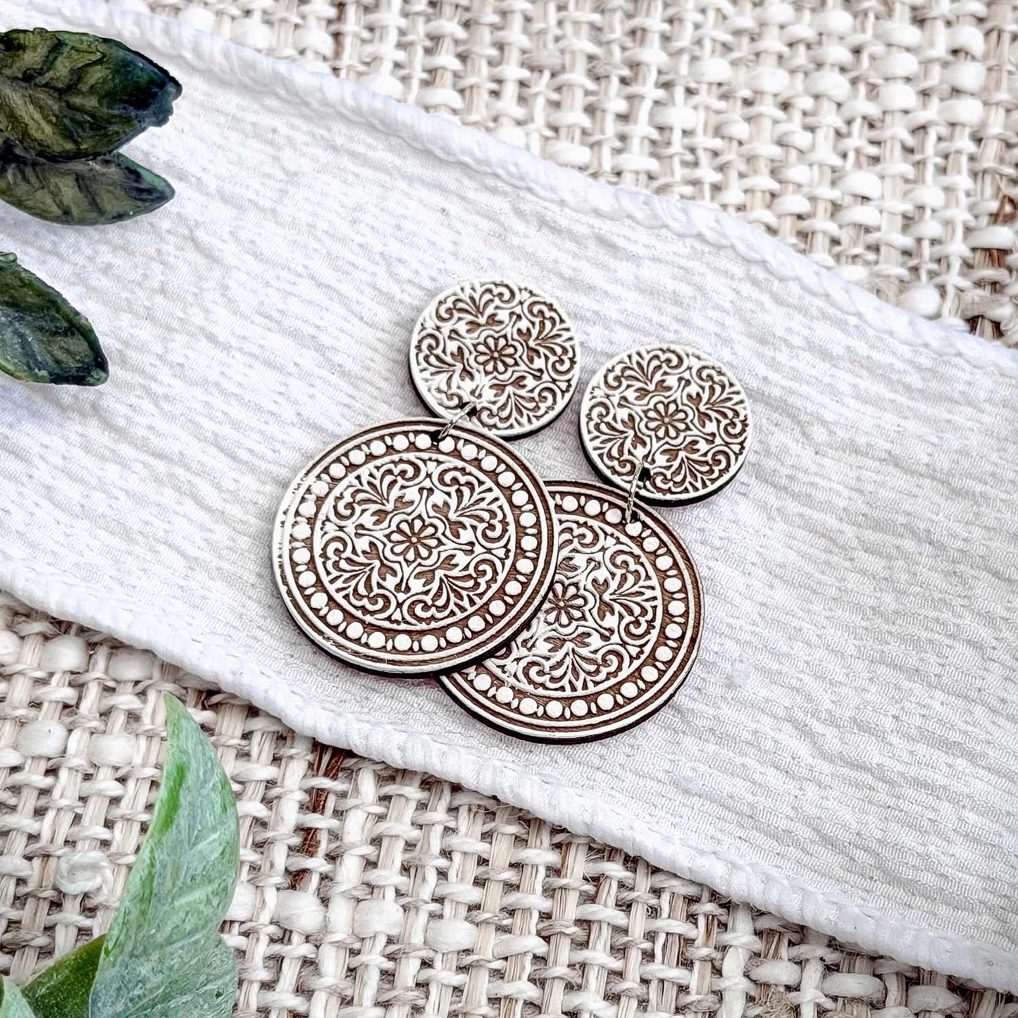 Vintage Medallion Drop Earrings - Glowforge