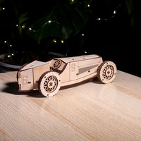 Vintage Race Car Miniature - Classic Sport Model with Moving Wheels - Glowforge