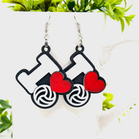 Volleyball I Love Sports Earrings -Team Spirit Game Day Jewelry - Glowforge