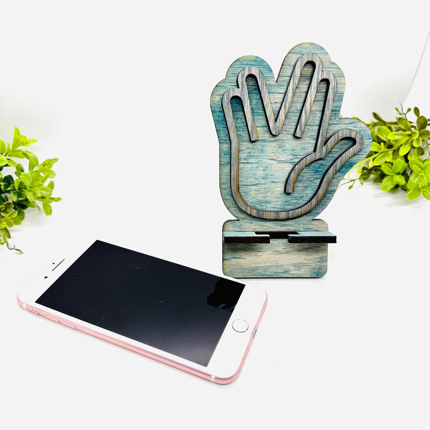 Vulcan Layered Hand Phone Stand - Glowforge