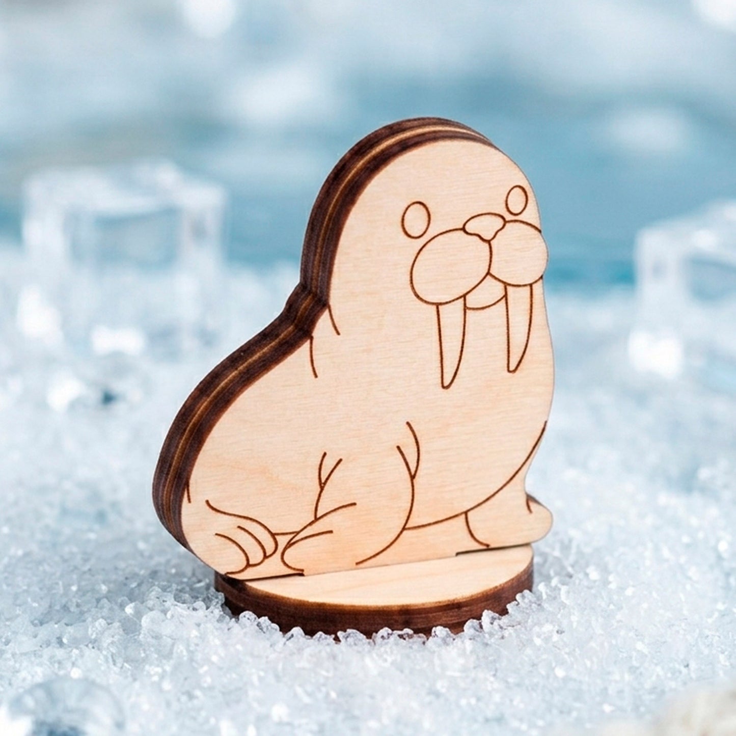 Walrus Toy - Polar Ocean Animal Figure for Learning & Painting - Glowforge