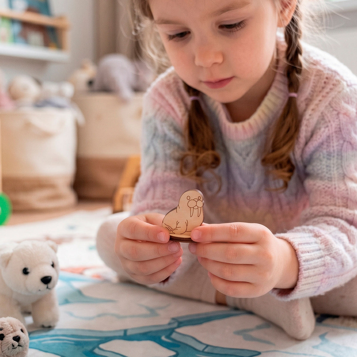 Walrus Toy - Polar Ocean Animal Figure for Learning & Painting - Glowforge