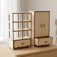 Wardrobe Set - Miniature Dollhouse Furniture Collection - Glowforge