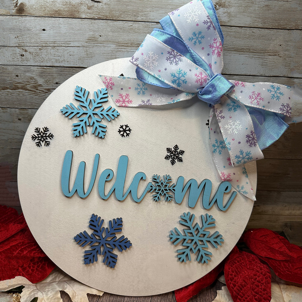 Welcome Christmas Snowflake Door Sign – Glowforge Shop