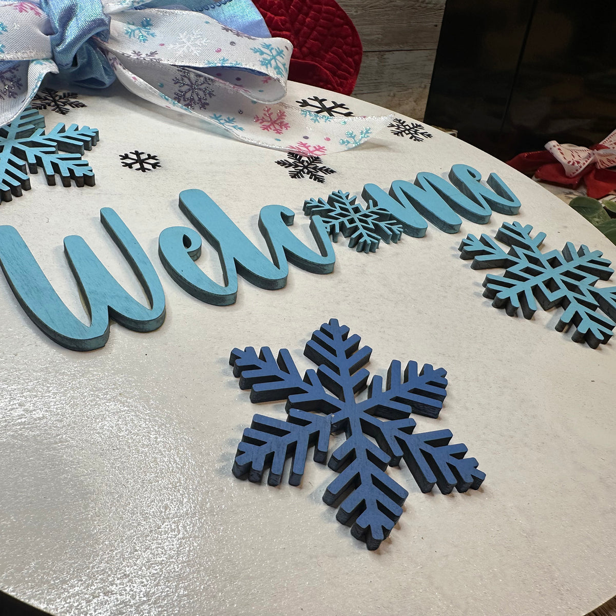 Welcome Christmas Snowflake Door Sign – Glowforge Shop