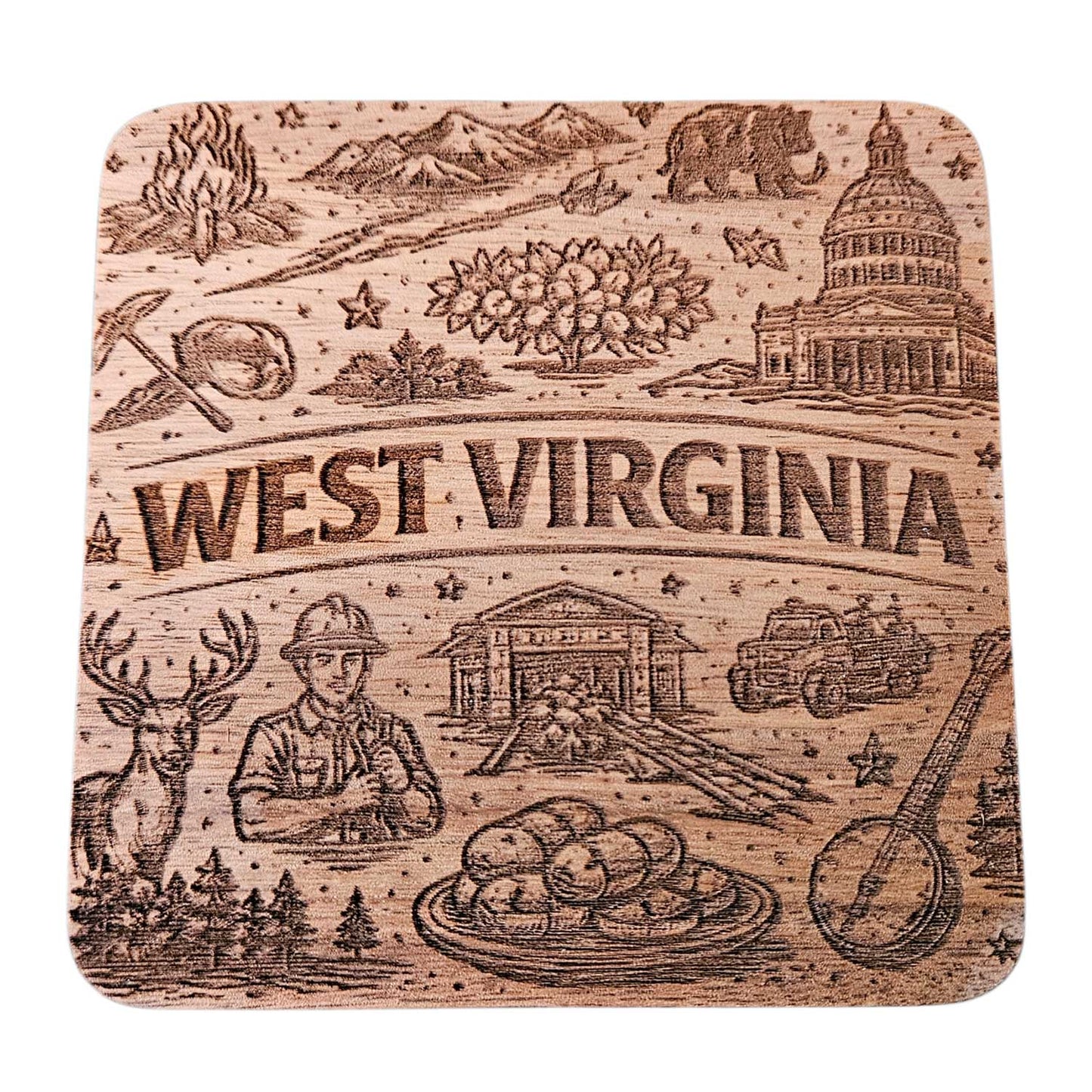 West Virginia Coaster Design - Glowforge