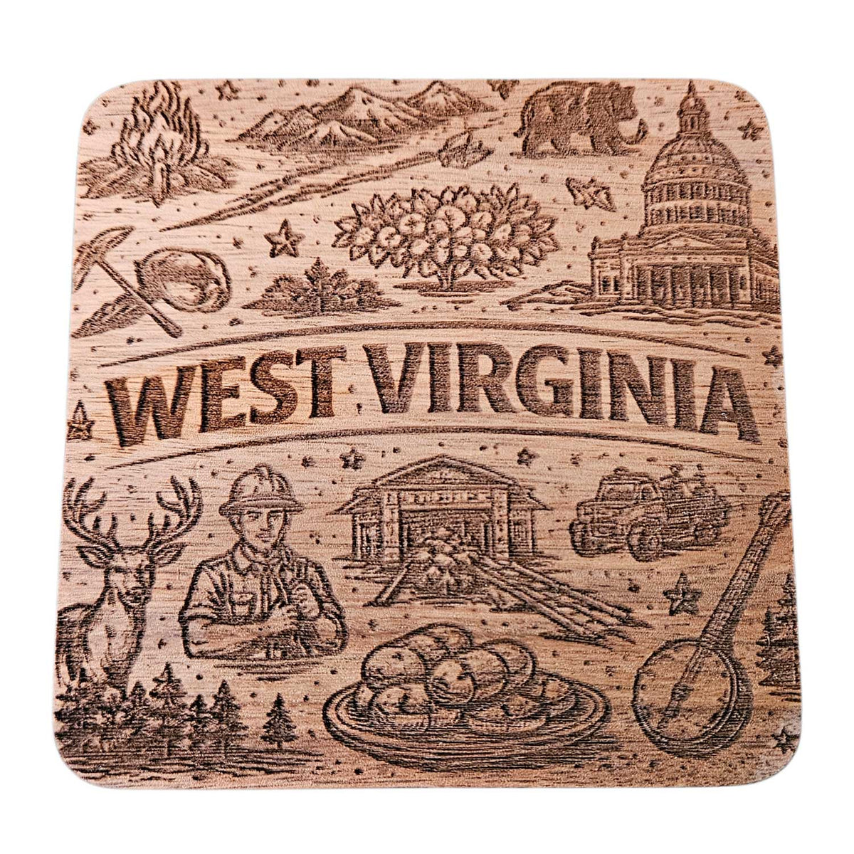 West Virginia Coaster Design - Glowforge