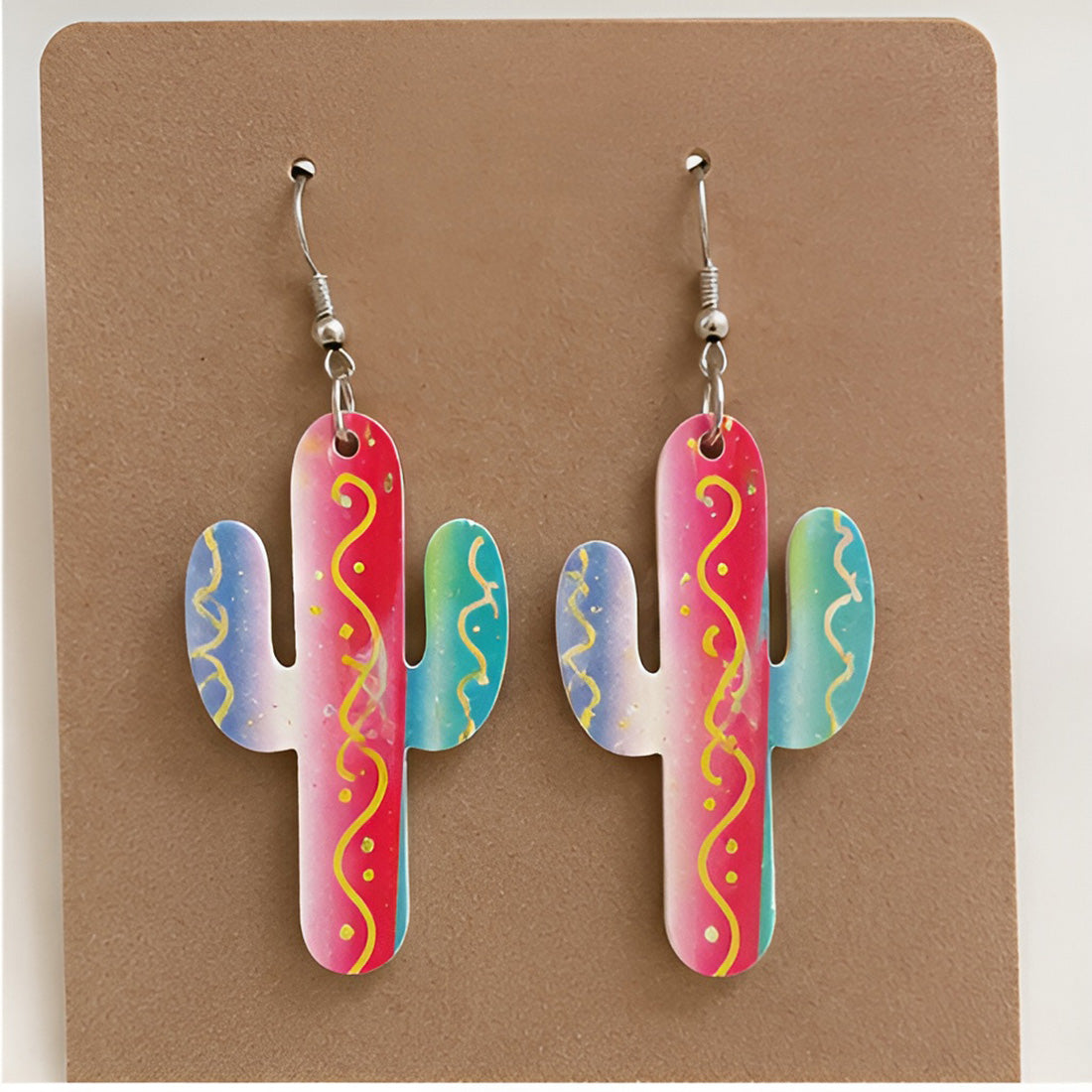 Western Cactus Dangle Earrings (Set of 3) - Glowforge