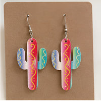 Western Cactus Dangle Earrings (Set of 3) - Glowforge