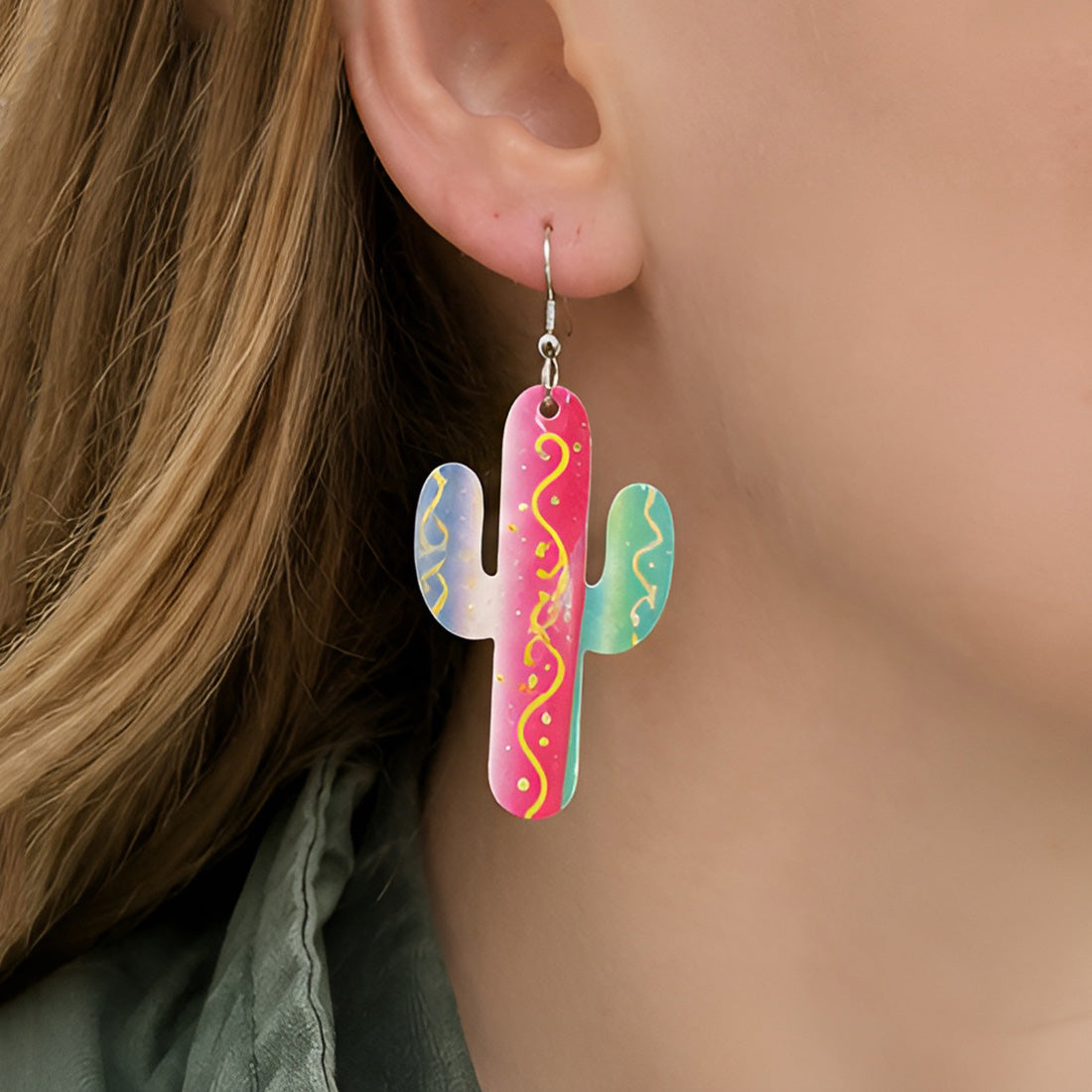 Western Cactus Dangle Earrings (Set of 3) - Glowforge