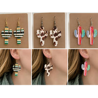 Western Cactus Dangle Earrings (Set of 3) - Glowforge