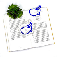 Whale Shaped Bookmark with Card Backer - Paperclip - Snack Bag Closure - Glowforge
