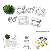Whale Shaped Bookmark with Card Backer - Paperclip - Snack Bag Closure - Glowforge