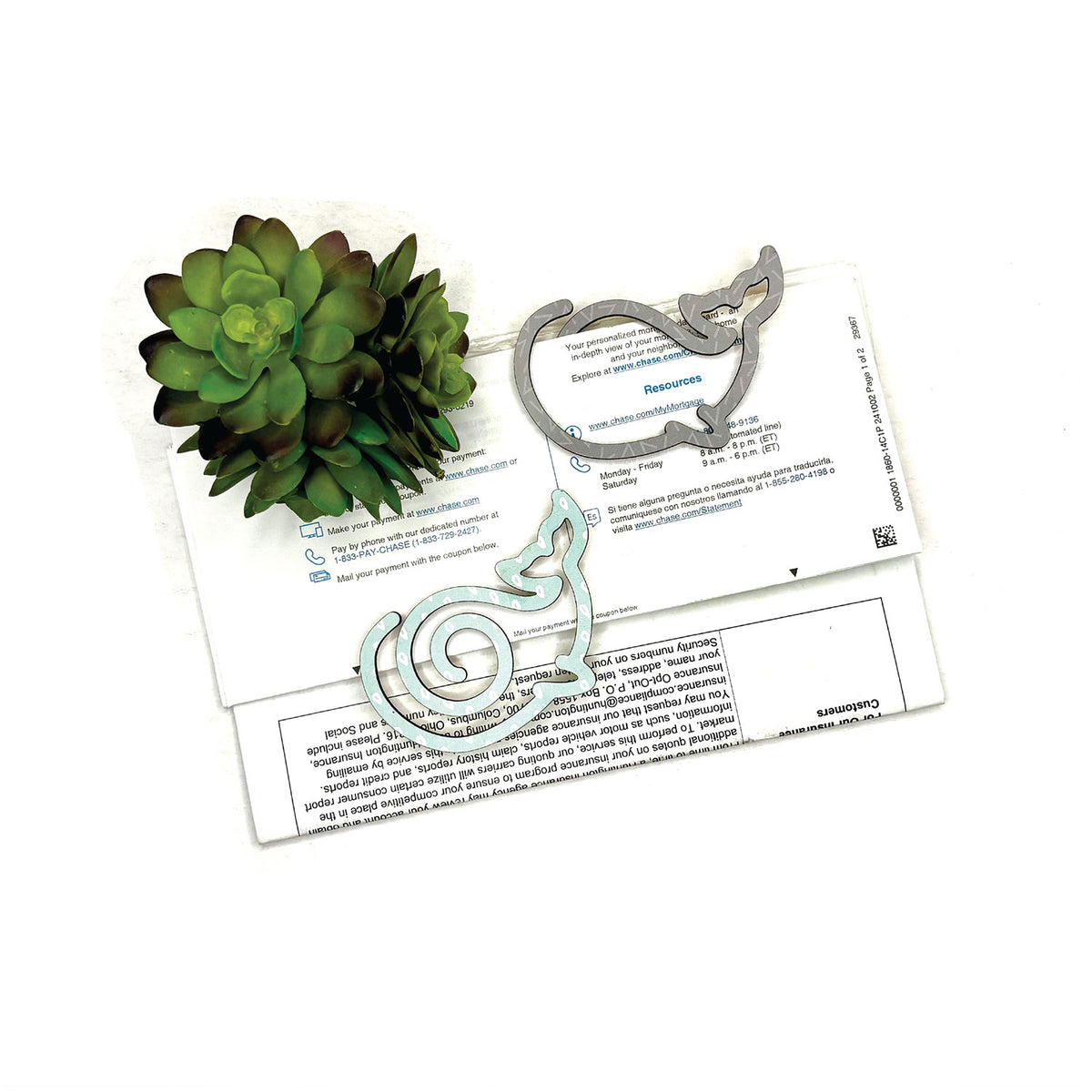 Whale Shaped Bookmark with Card Backer - Paperclip - Snack Bag Closure - Glowforge