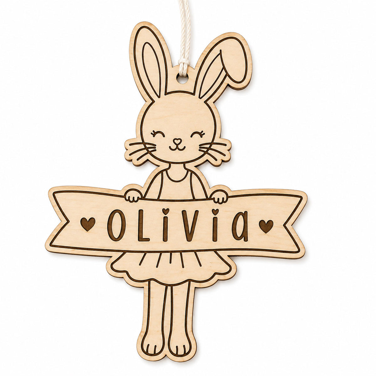 Whimsical Easter Bunny Basket Tag - Glowforge