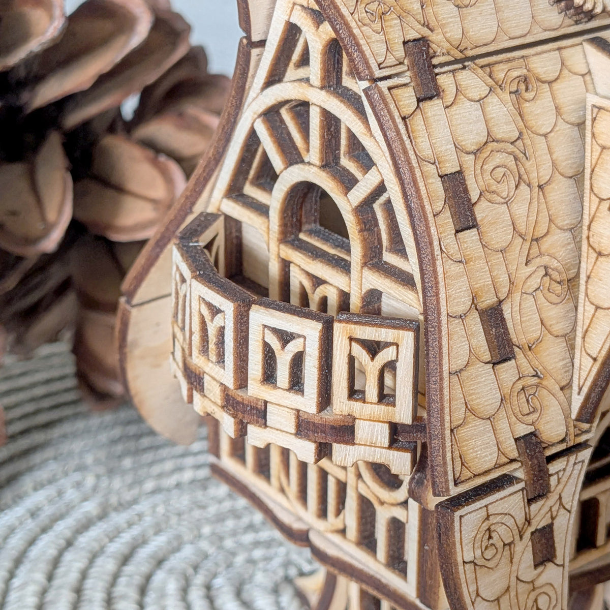 Whimsical Fairy Garden House - Cottage Miniature with Optional Plant Stake - Glowforge
