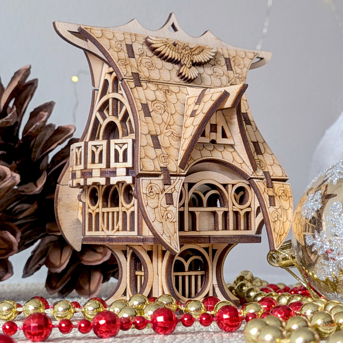 Whimsical Fairy Garden House - Cottage Miniature with Optional Plant Stake - Glowforge
