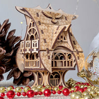 Whimsical Fairy Garden House - Cottage Miniature with Optional Plant Stake - Glowforge