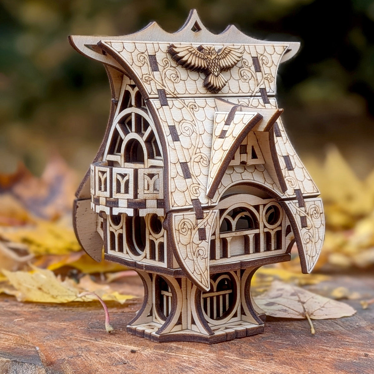 Whimsical Fairy Garden House - Cottage Miniature with Optional Plant Stake - Glowforge