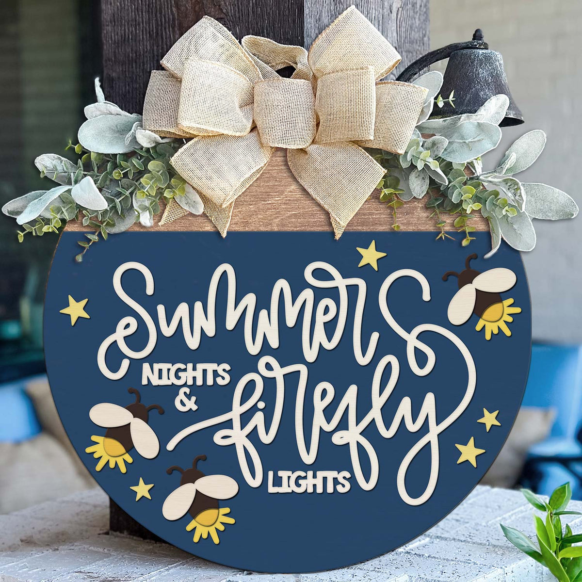 Whimsical Firefly Summer Door Hanger - Glowforge