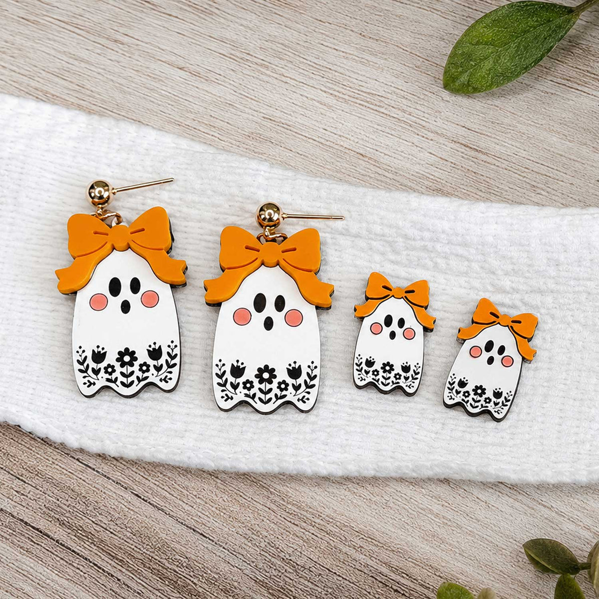Whimsical Floral Ghost Earring (Set of 2) - Glowforge